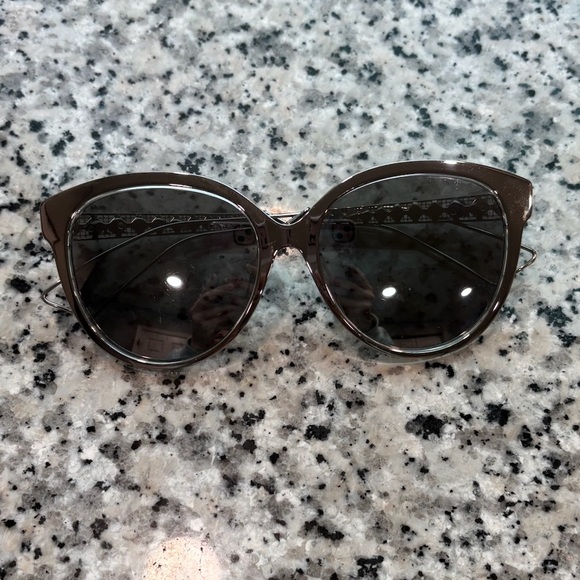Christian Dior Diorama2 Silver Metallic Mirrored Sunglasses Cat Eye - Picture 2 of 15